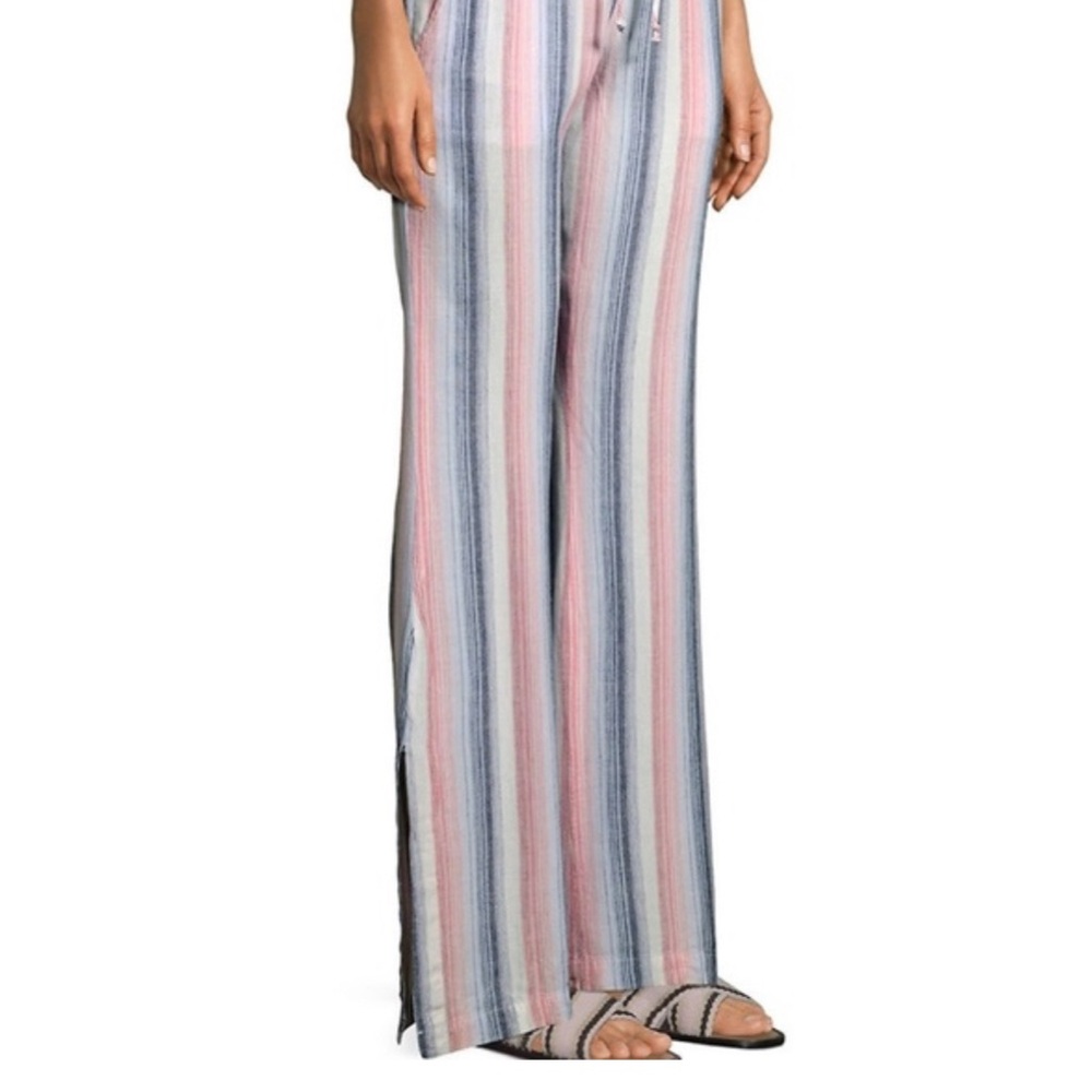 Bella Dahl Linen-Blend Side Slit Pants -XS